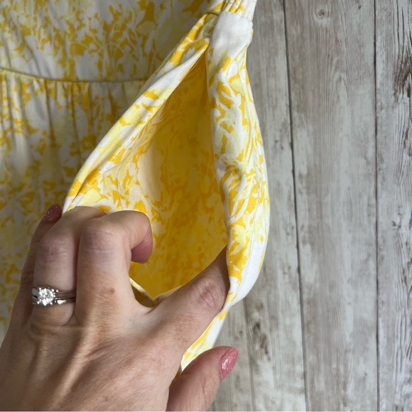 INC International Concepts Yellow Floral Midi Tiered Skirt Petite Small - Picture 3 of 5